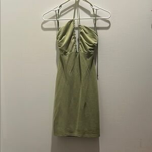 Cotton Candy Green Halter Bodycon Mini Dress